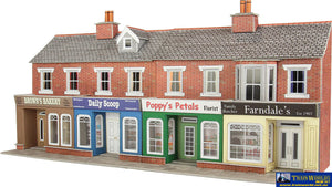 Met-Po272 Metcalfe (Card Kit) Low-Relief Shop-Fronts (Red-Brick) Oo Scale Structures