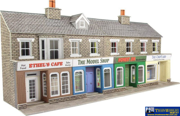 Met-Po273 Metcalfe (Card Kit) Low-Relief Shop-Fronts (Stone) Oo Scale Structures