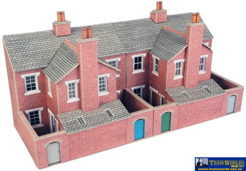 Met-Po276 Metcalfe (Card Kit) Low-Relief Terraced House-Fronts (Red-Brick) Oo Scale Structures