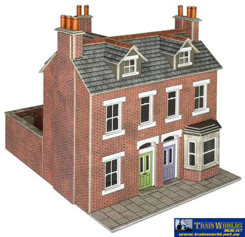 MET PO300 Metcalfe (Card Kit) Terraced Houses – Brick OO Scale Structures