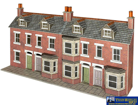 MET PO302 Metcalfe (Card Kit) Low Relief Terraced House Fronts – Brick OO Scale Structures