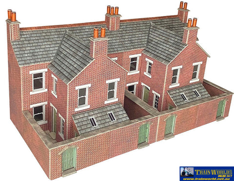 MET PO304 Metcalfe (Card Kit) Low Relief Terraced House Backs – Brick OO Scale Structures