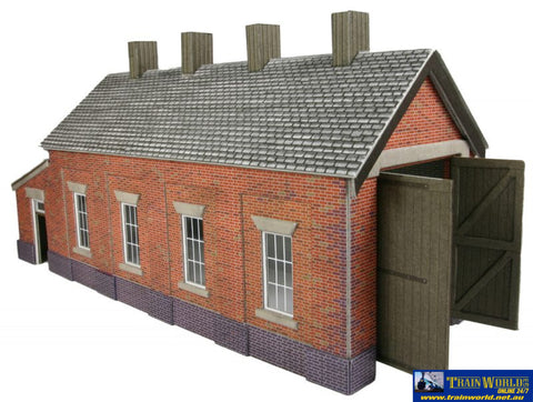 Met-Po331 Metcalfe (Card Kit) Red Brick Single Track Engine Shed Oo Scale Structures