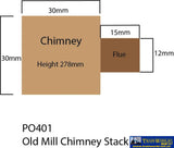 MET PO401 Metcalfe (Card Kit) Old Mill Chimney Stack OO Scale Structures