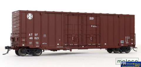 MOL-46021 Moloco ACF Bx-154 50’ Ext. Post Boxcar ’Hi-Cube Non-Waffle 8 + 8 Plug-Doors x2’ ATSF #46021 *Repaint 1988*