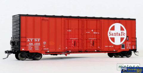 MOL-46100 Moloco ACF Bx-163 50’ Ext. Post Boxcar ’Hi-Cube Non-Waffle 8 + 8 Plug-Door’ ATSF #46100 Anioch Calif.