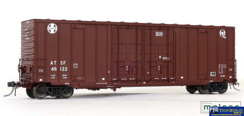 MOL-46122 Moloco ACF Bx-163 50’ Ext. Post Boxcar ’Hi-Cube Non-Waffle 8 + 8 Plug-Doors x2’ ATSF #46122 *Repaint 1988*