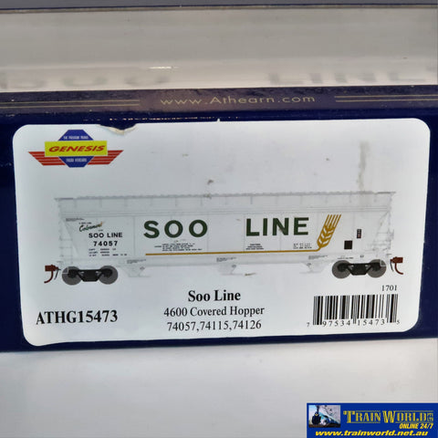 Npc-104 Used Goods Athearn Genesis 4600 Covered Hopper Soo Line 15473/2 Ho Scale Rolling Stock