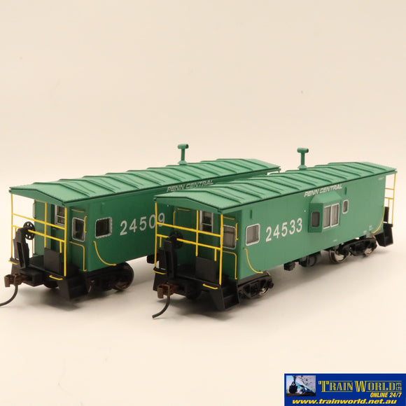 Npc-1116 Used Goods Walthers Platinum Line Bay Window Caboose Penn Central Twin Pack Ho Scale