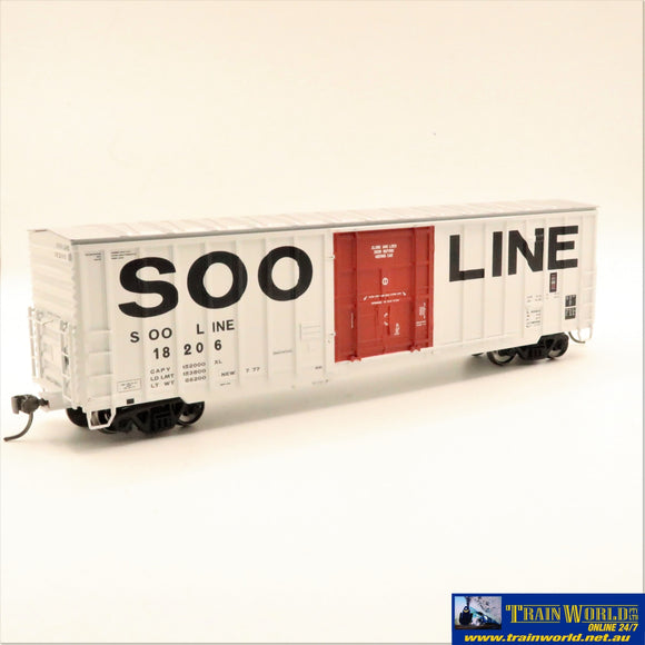 Npc-1208 Used Goods Fox Valley 50’ Boxcar Soo Line #18206 Ho Scale Rolling Stock