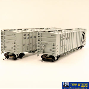 Npc-1285 Used Goods Walthers 50’ Covered Hopper Gn Grey Goat Twin Pack Ho Scale Rolling Stock