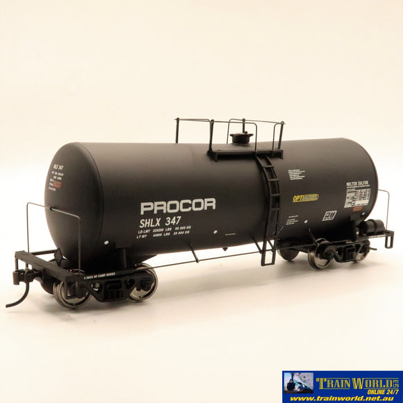 Npc-1294 Used Goods Walthers 16K Gal Tunnel Flow Tank Car Procor #347 Ho Scale Rolling Stock