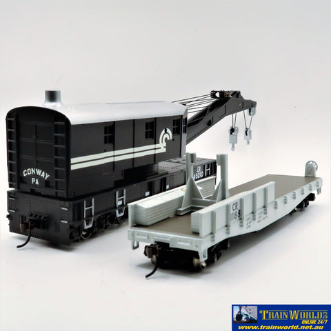 Npc-675 Used Goods Athearn Rtr 200 Ton Crane And Tender Conrail Ho Scale Rolling Stock