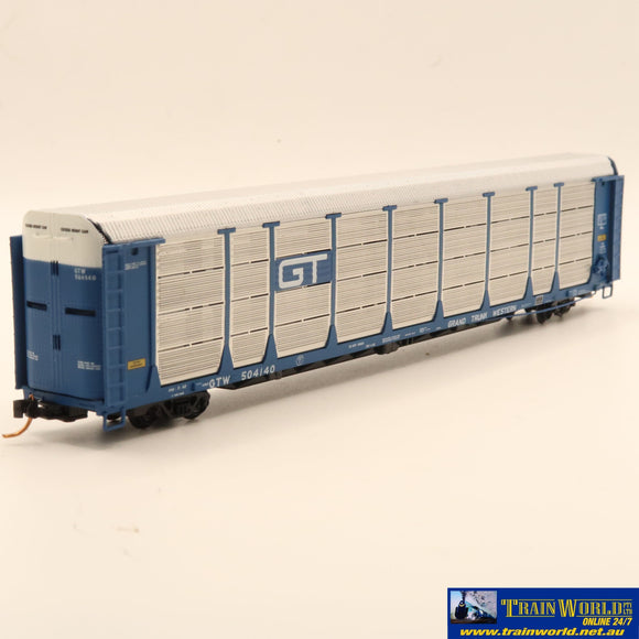 Nsc-0019 Used Goods Red Caboose Gtw Auto Rack #504140 N Scale Rolling Stock