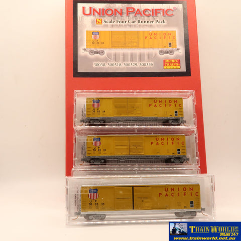 NSC-0025 Used Goods Micro Trains Line Union Pacific 4 Car Runner Pack N Scale Rolling Stock