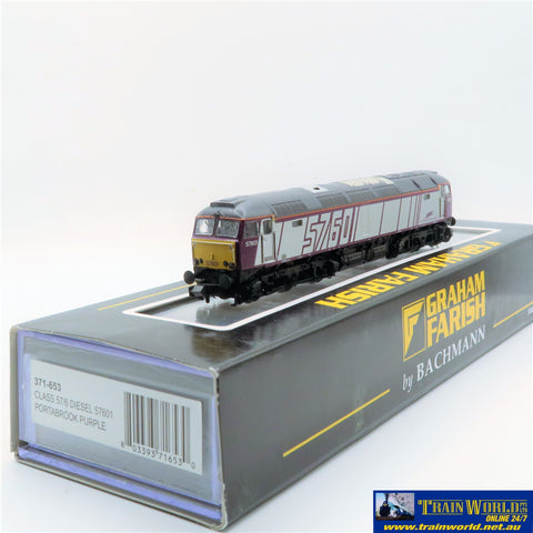 NSC-0040 Used Goods Graham Farish Class 57/6 Portabrook Purple DCC Non Sound N Scale Locomotive