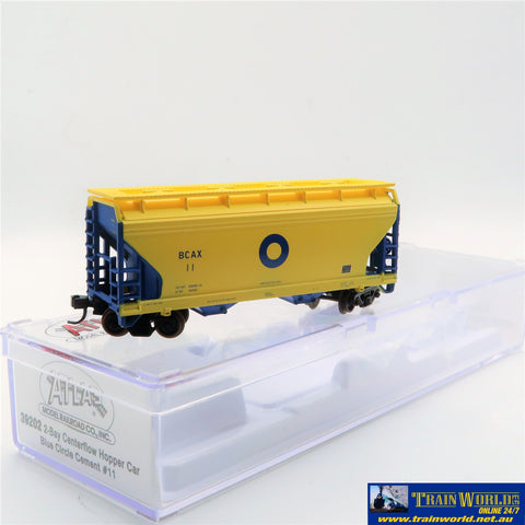 NSC-0141 Used Goods Atlas 2 Bay Center Flow Hopper Blue Circle Cement #11 N Scale Rolling Stock