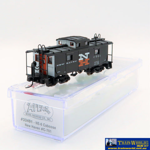 NSC-0174 Used Goods Atlas NE-6 Caboose New Haven #C-701 N Scale Rolling Stock
