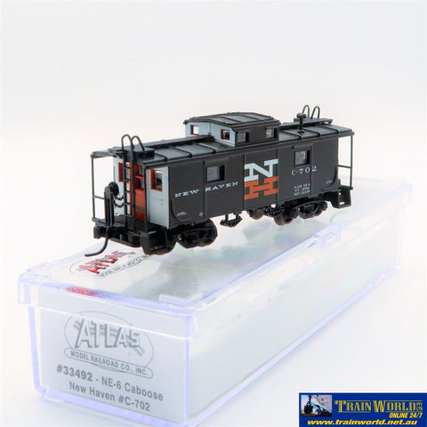 NSC-0175 Used Goods Atlas NE-6 Caboose New Haven #C-702 N Scale Rolling Stock