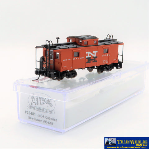 NSC-0201 Used Goods Atlas NE-6 Caboose New Haven #C-649 N Scale Rolling Stock
