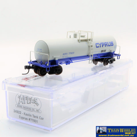 NSC-0245 Used Goods Atlas Kaolin Tank Car CYPRUS #77831 N Scale Rolling Stock