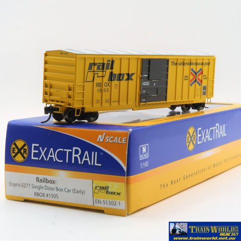 NSC-0287 Used Goods ExactRail Boxcar RBOX #1505 N Scale Rolling Stock