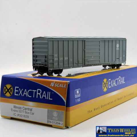 NSC-0298 Used Goods ExactRail Boxcar Illinois Central #501629 N Scale Rolling Stock