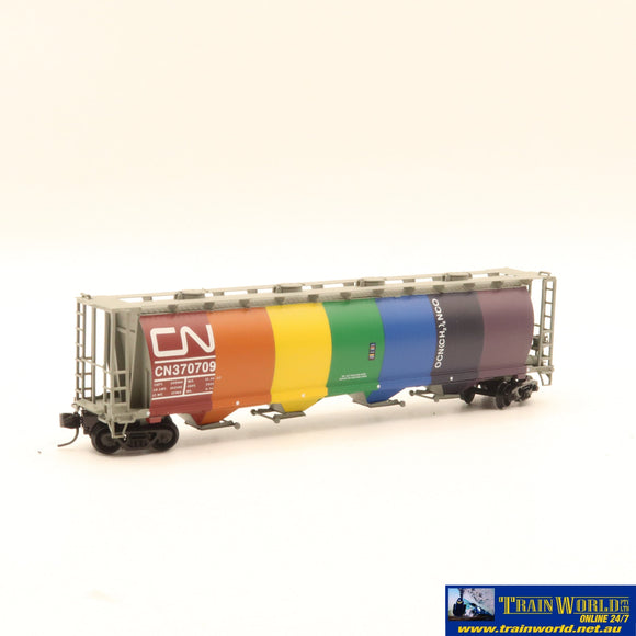 NSC-0392 Used Goods Intermountain Cylindrical Covered Hopper CN Rainbow #370709 N Scale Rolling Stock