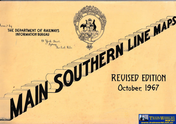 Nswgr: Main Southern Line Maps: Revised Edition Oct 1967 -Used- (Ubnc-0201S) Reference