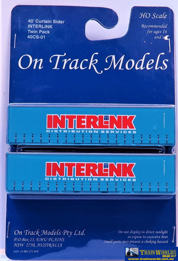 Otm-40Cs01 On Track Models 40 Curtain Sider Container Interlink (Twin-Pack) Ho Scale