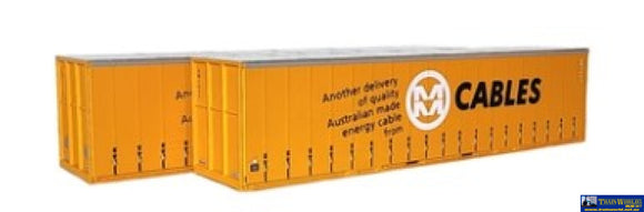 Otm-40Cs37 On Track Models 40’ Curtain Sider Container Mm Cables Orange (Twin-Pack) Ho Scale