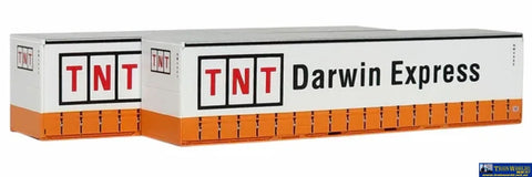 OTM-40CS42 On Track Models TNT Darwin Express 40’ Curtain Sided Containers (Twin-Pack) HO Scale - ContainerAndLoad