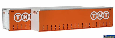 OTM-40CS48 On Track Models Circle TNT Orange 40’ Curtain Sided Containers (Twin-Pack) HO Scale - ContainerAndLoad