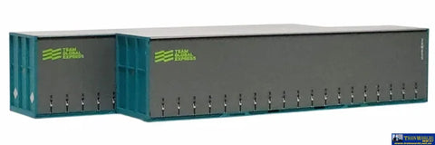 OTM-40CS49 On Track Models TGE Grey 40’ Curtain Sided Containers (Twin-Pack) HO Scale - ContainerAndLoad
