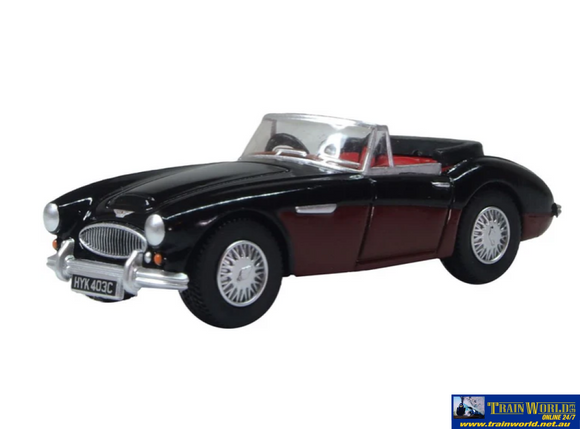 OXF-76AH3006 Oxford Diecast Austin Healey 3000 Black/burgundy OO-Scale Vehicle