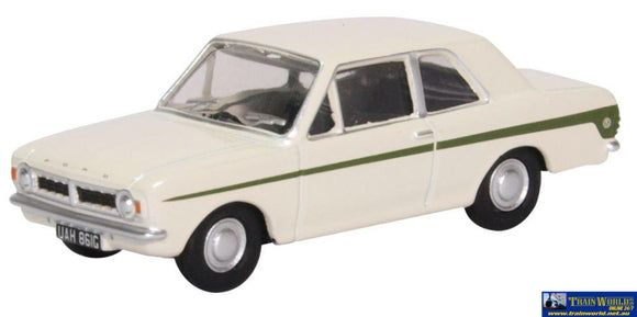 Oxf-76Cor2008 Oxford-Diecast Ford Cortina Mk.2 Ermine-White Sherwood-Green Oo-Scale Vehicle