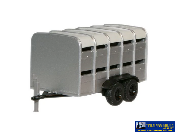 OXF 76FARM001 Oxford Diecast Livestock Trailer Grey OO Scale Vehicle