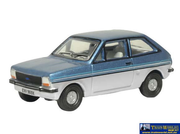 OXF 76FF007 Oxford Diecast Blue Strato Silver Ford Fiesta Mk I OO Scale Vehicle