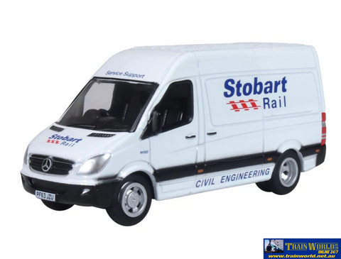 OXF-76MSV002 Oxford Diecast Mercedes Sprinter Van Stobart Rail OO-Scale Vehicle