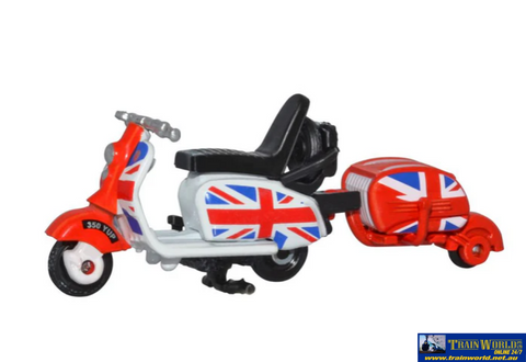 OXF-76C002 Oxford Diecast Scooter & Trailer Union Jack OO-Scale Vehicle