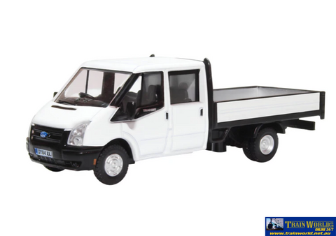 OXF-76TPU005 Oxford Diecast White Ford Transit Dropside OO-Scale Vehicle