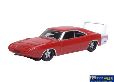OXF-87DD69005 Oxford Diecast 1969 Dodge Charger Daytona Charger Red HO-Scale Vehicle