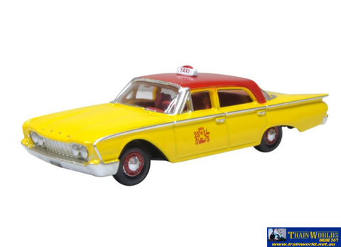 OXF-87FF60003 Oxford Diecast 1960 Ford Fairline Sedan NYC Taxi HO-Scale Vehicle