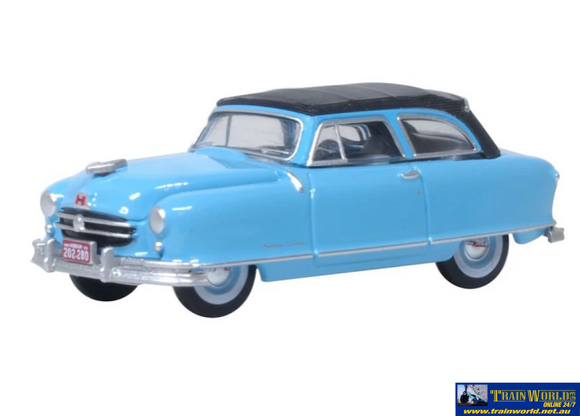 OXF 87NR50001 Oxford Diecast 1950 Nash Rambler Custom Landau Convertible (Closed) Strato Blue HO Scale (1:87) Vehicle