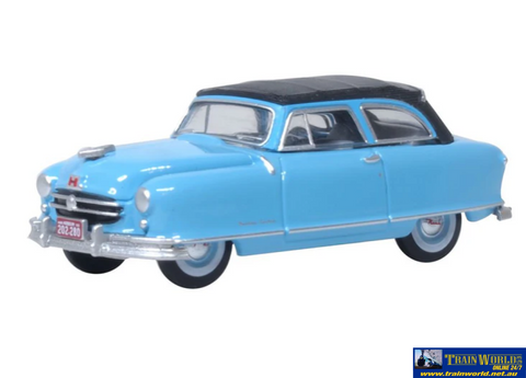 OXF 87NR50001 Oxford Diecast 1950 Nash Rambler Custom Landau Convertible (Closed) Strato Blue HO Scale (1:87) Vehicle