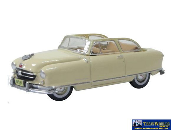 OXF-87NR50002 Oxford Diecast 1950 Nash Rambler Custom Landau Convertible Open Champagne Ivory HO-Scale Vehicle