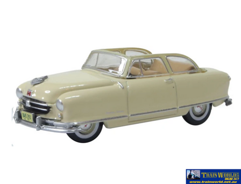 OXF-87NR50002 Oxford Diecast 1950 Nash Rambler Custom Landau Convertible Open Champagne Ivory HO-Scale Vehicle