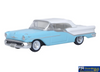 OXF 87OC57002 Oxford Diecast Banff Blue/Alcan White Oldsmobile 88 Convertible 1957 (Roof Up) HO Scale (1:87) Vehicle