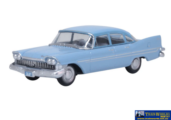 OXF 87PS59003 Oxford Diecast 1959 Plymouth Savoy Sedan Powder Blue HO Scale (1:87) Vehicle