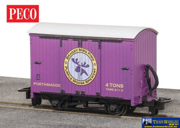 Pgr-Gr906 Peco Narrow-Gauge Purple Moose Brewery L&B Box Van Oo9-Scale Rolling Stock